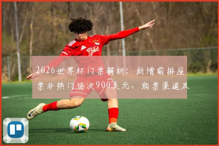 2026世界杯门票解析：新增前排座票非热门场次900美元，购票渠道及价格对比指南